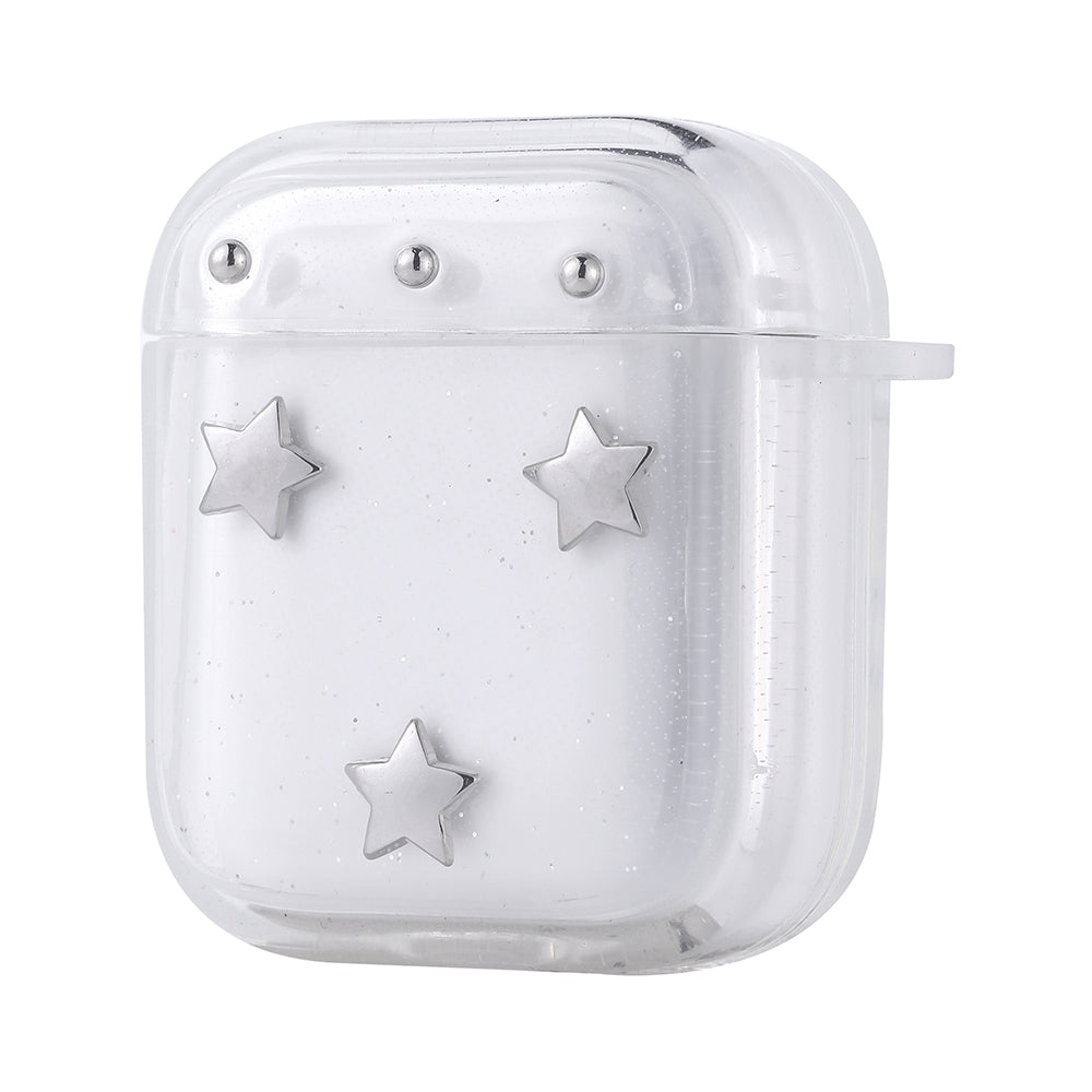 Apple Airpods Zore Airbag 44 Airbag Tasarımlı Simli Şeffaf Kutup Kılıf