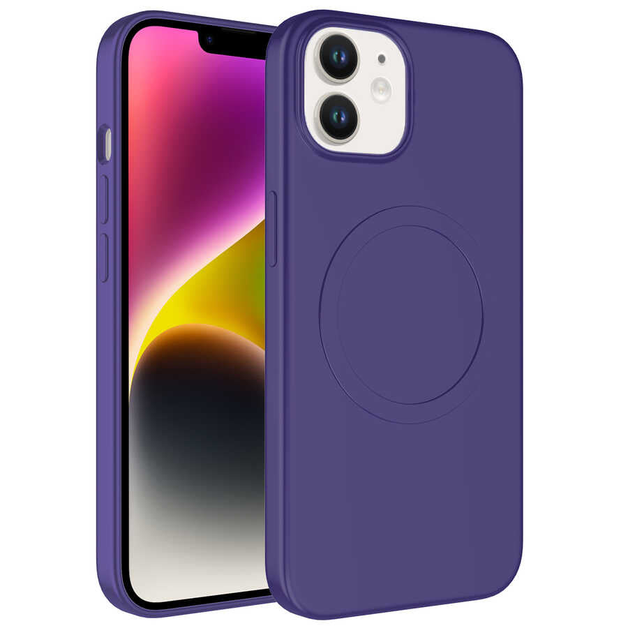 Apple iPhone 11 Kılıf M-safe Wireless Şarj Özellikli Pastel Renk Silikon Zore Plas Kapak