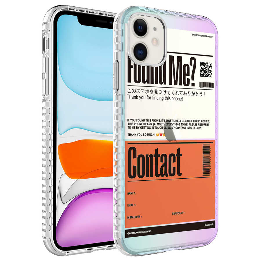 Apple iPhone 12 Kılıf Airbag Kenarlı Renkli Desenli Silikon Zore Elegans Kapak