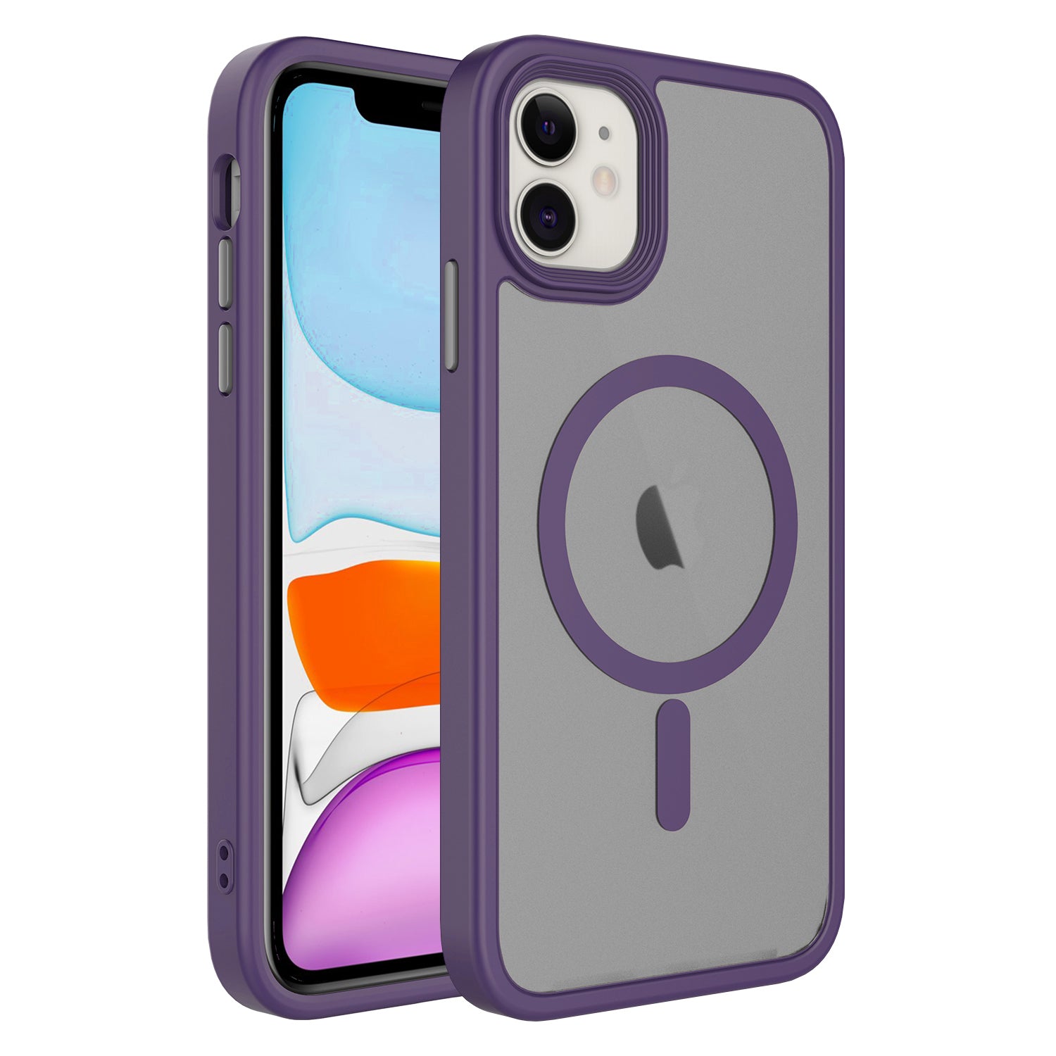 Apple iPhone 12 Kılıf Mat Arka Yüzey Wireless Şarj Özellikli Zore Flet M-safe Kapak