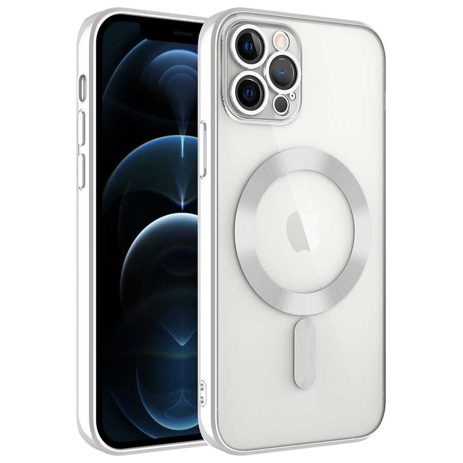 Apple iPhone 12 Pro Kılıf Kamera Korumalı M-safe Wireless Şarj Özellikli Zore Demre Kapak