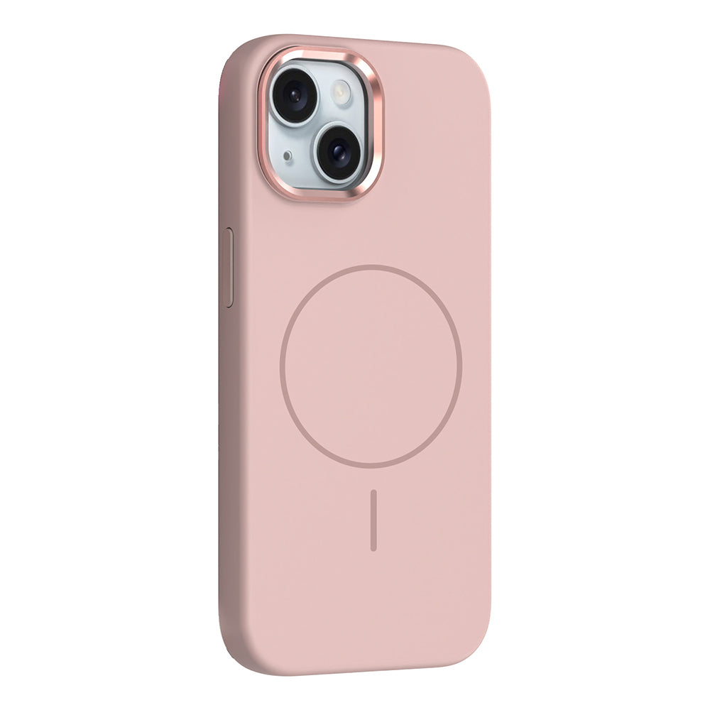 Apple iPhone 13 Kılıf M-Safe Şarj Özellikli Metal Kamera Çerçeveli Zore Edi Silikon Kapak