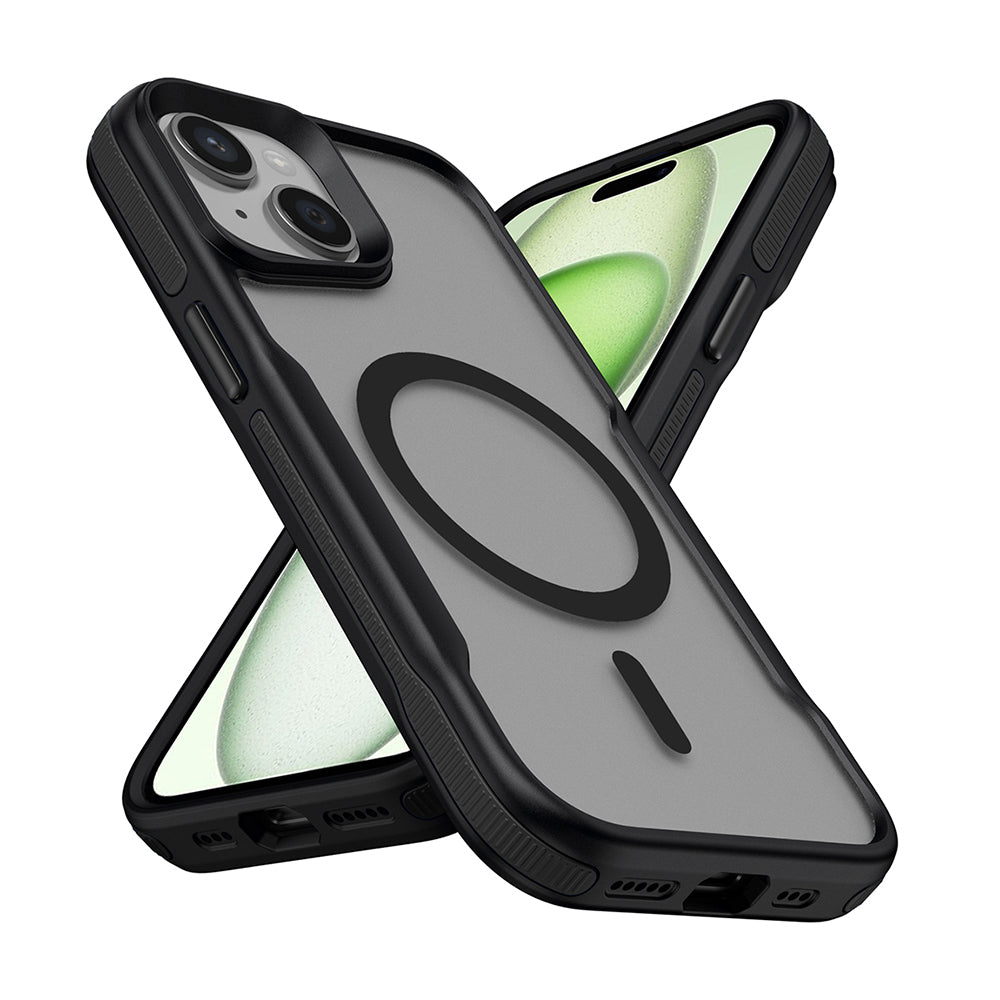 Apple iPhone 14 Kılıf M-safe Şarj Özellikli Renkli Kenar Airbag Şeritli Zore Lamer Kapak