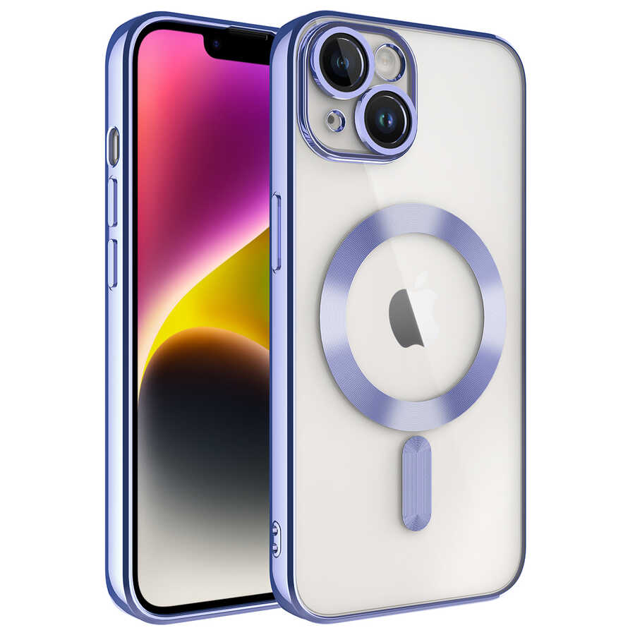 Apple iPhone 14 Plus Kılıf Kamera Korumalı M-safe Wireless Şarj Özellikli Zore Demre Kapak