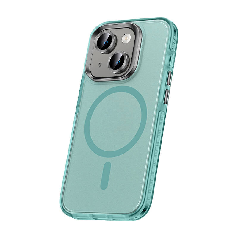 Apple iPhone 15 Kılıf Airbagli M-safe Wireless Şarj Özellikli Lens Koruyuculu Zore Klaptika Kapak