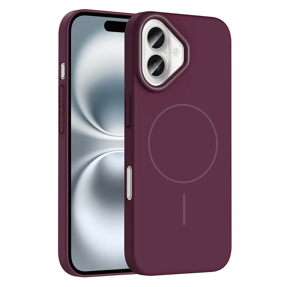 Apple iPhone 16 Kılıf M-safe Şarj Özellikli Zore Ruby Sert Kapak