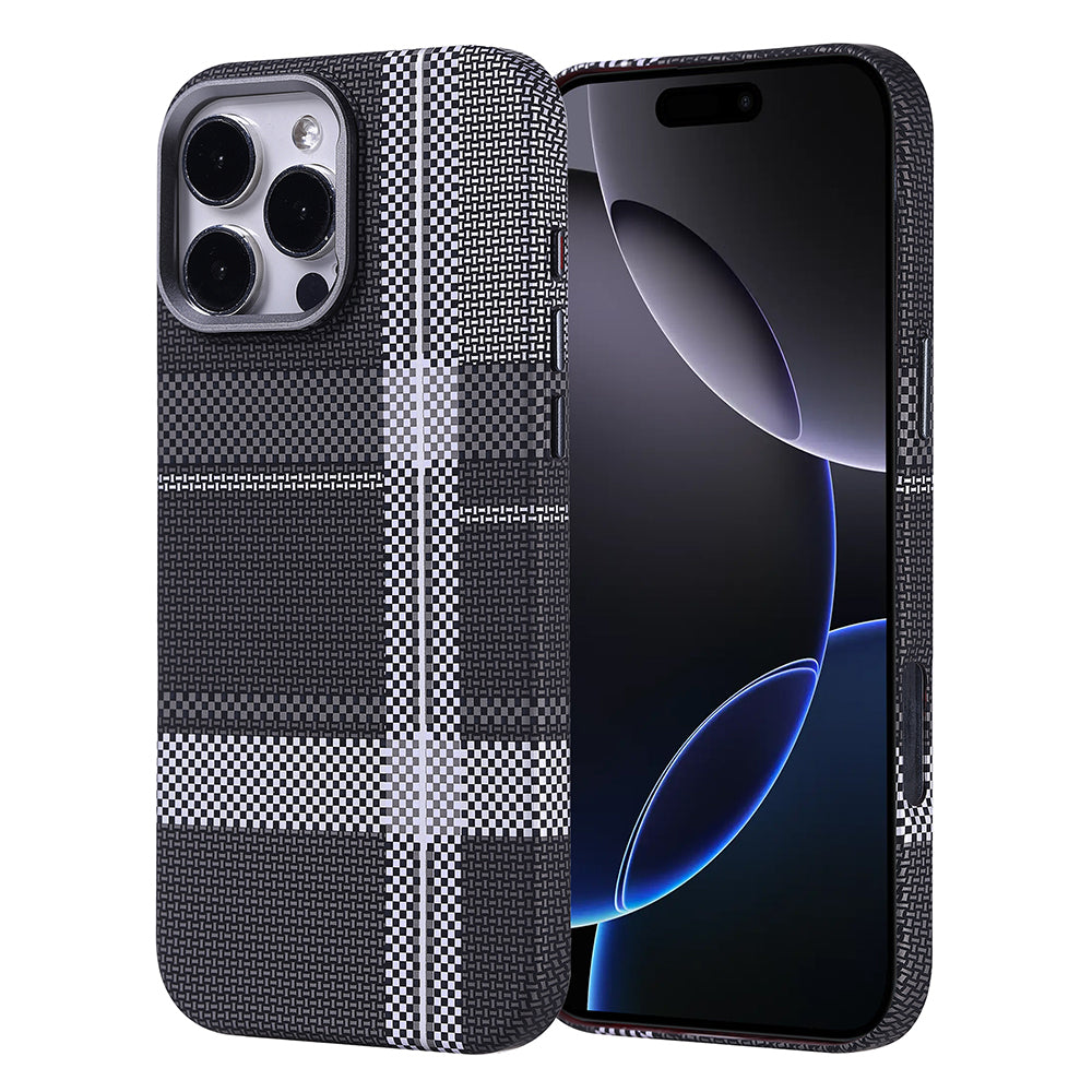Apple iPhone 16 Pro Max Kılıf M-safe Şarj Özellikli Karbon Fiber Görünümlü Zore Nekst Kapak