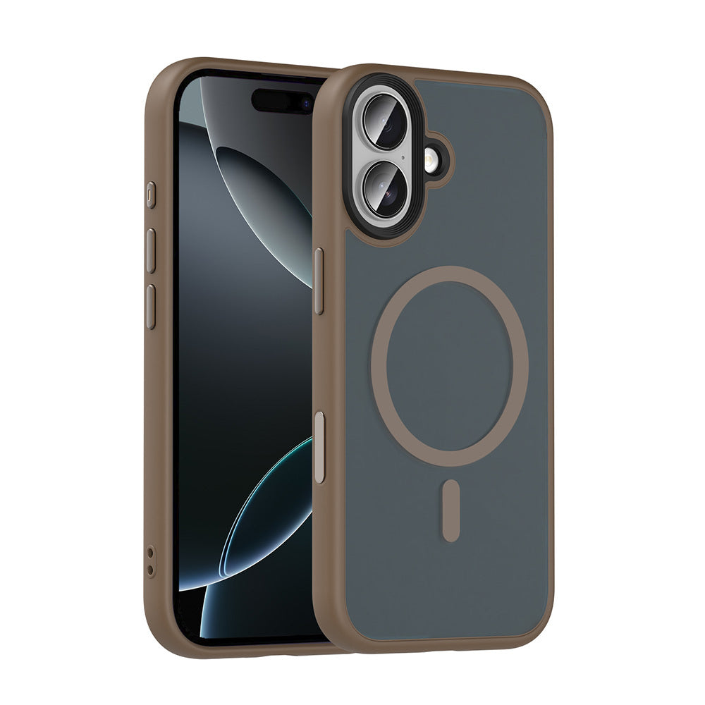 Apple iPhone 17 Kılıf Mat Arka Yüzey Wireless Şarj Özellikli Zore Flet M-safe Kapak
