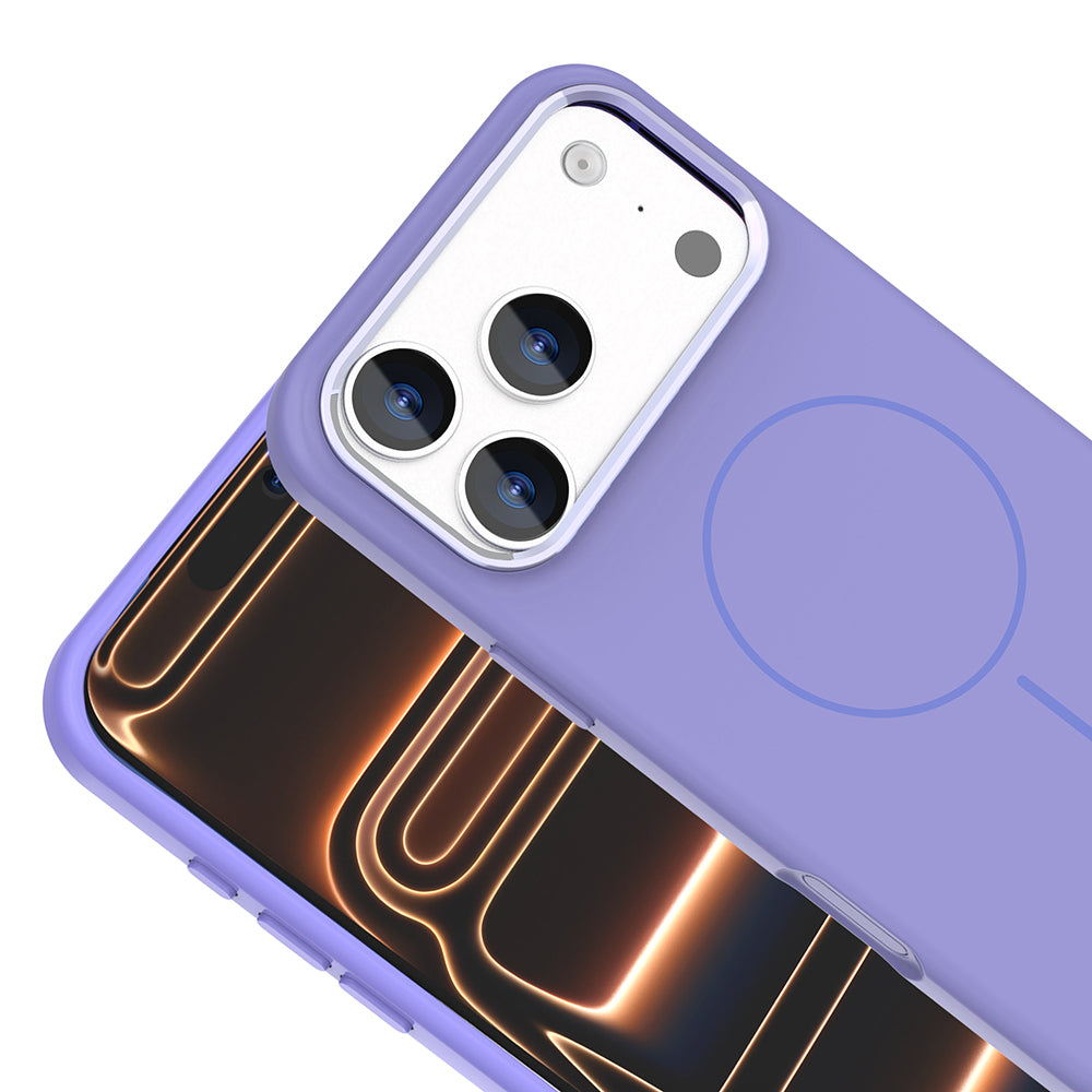 Apple iPhone 17 Pro Kılıf M-Safe Şarj Özellikli Metal Kamera Çerçeveli Zore Edi Silikon Kapak