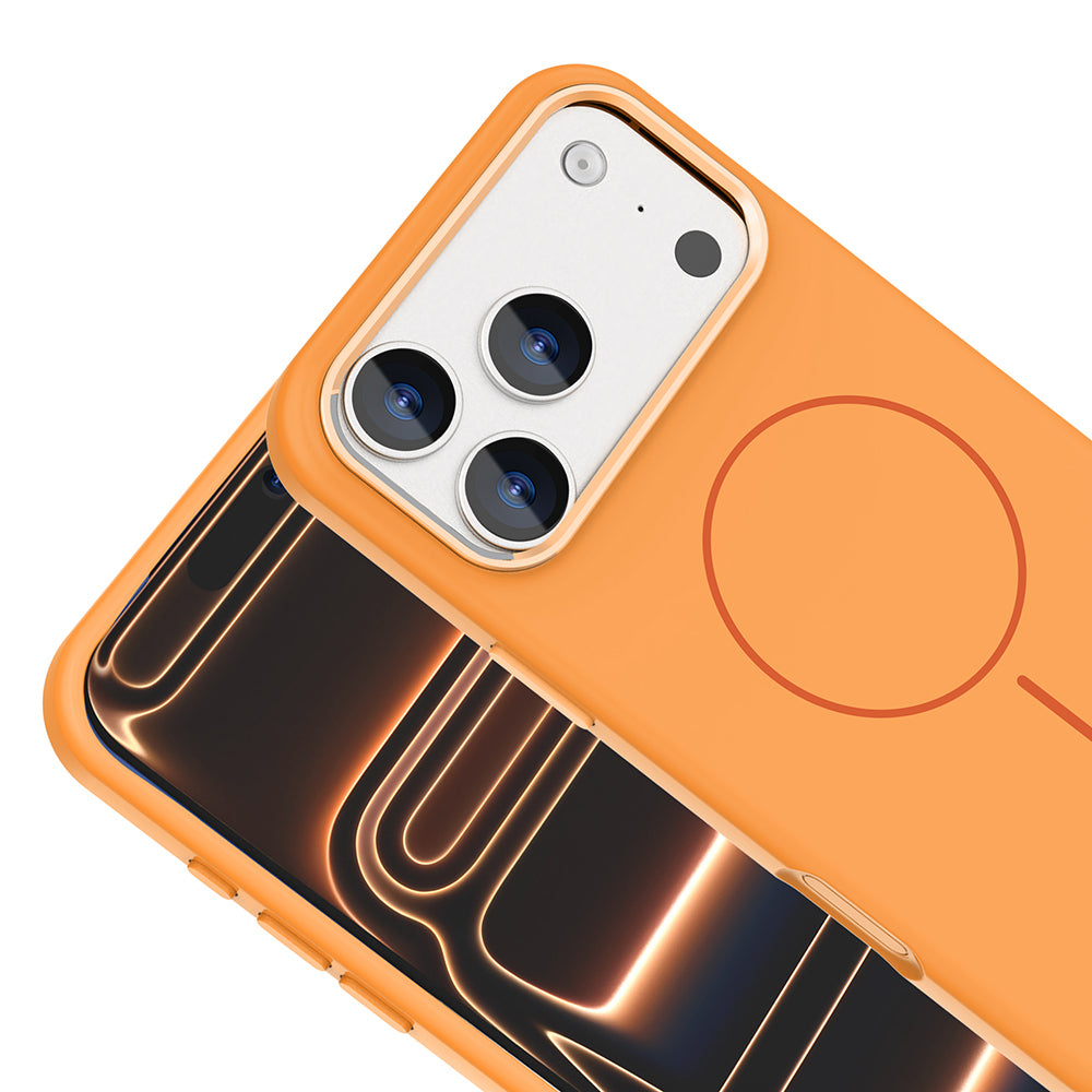 Apple iPhone 17 Pro Kılıf M-Safe Şarj Özellikli Metal Kamera Çerçeveli Zore Edi Silikon Kapak