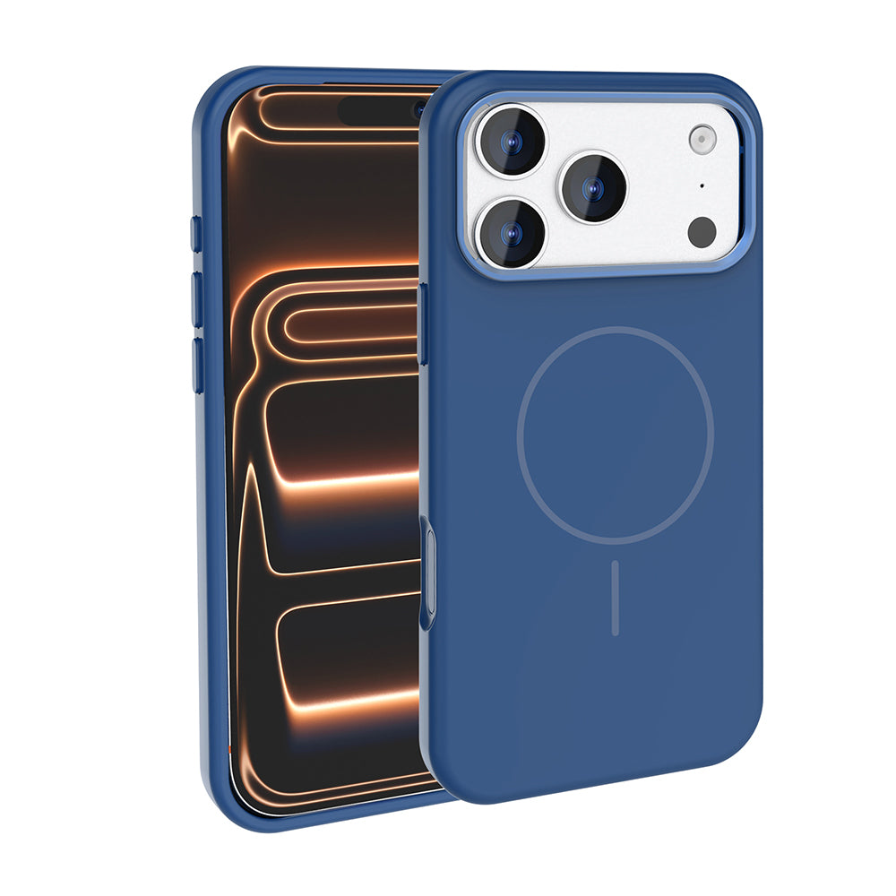 Apple iPhone 17 Pro Kılıf M-Safe Şarj Özellikli Metal Kamera Çerçeveli Zore Edi Silikon Kapak
