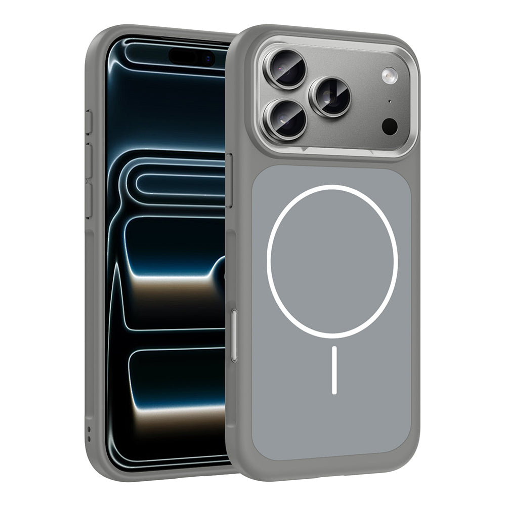Apple iPhone 17 Pro Max Kılıf M-Safe Şarj Özellikli Metal Kamera Çerçeveli Zore Sanremo Silikon Kapak