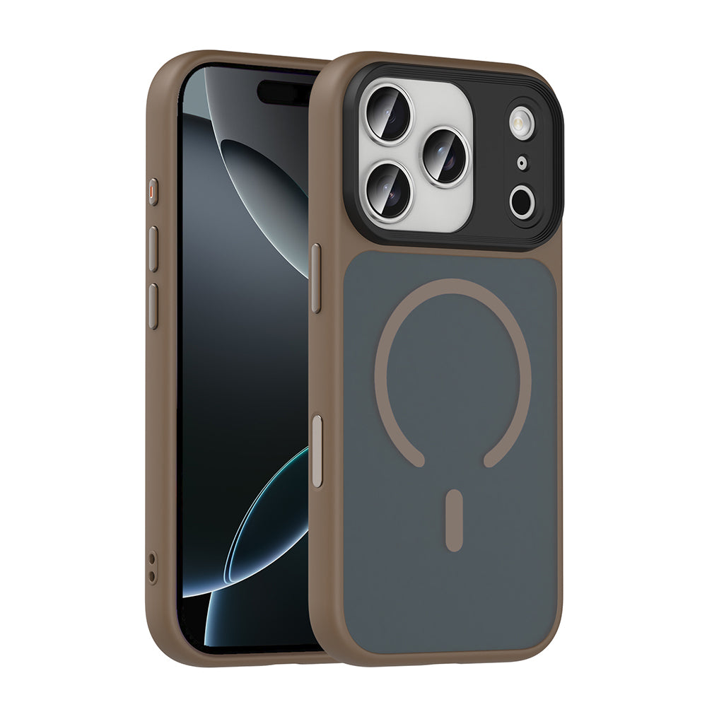 Apple iPhone 17 Pro Max Kılıf Mat Arka Yüzey Wireless Şarj Özellikli Zore Flet M-safe Kapak