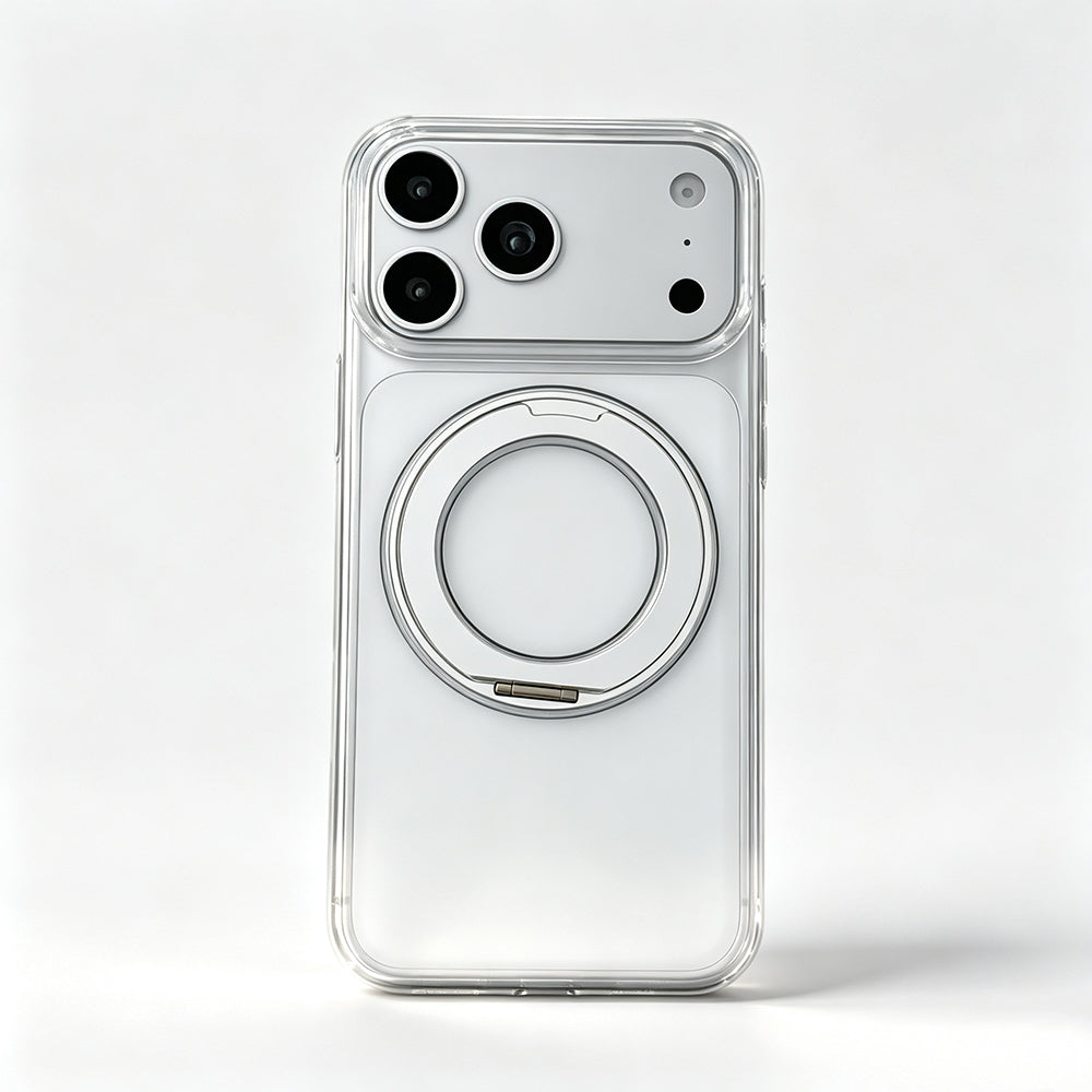 Apple iPhone 18 Pro Kılıf M-Safe Şarj Özellikli Zore Luzer 360 Standlı Kapak