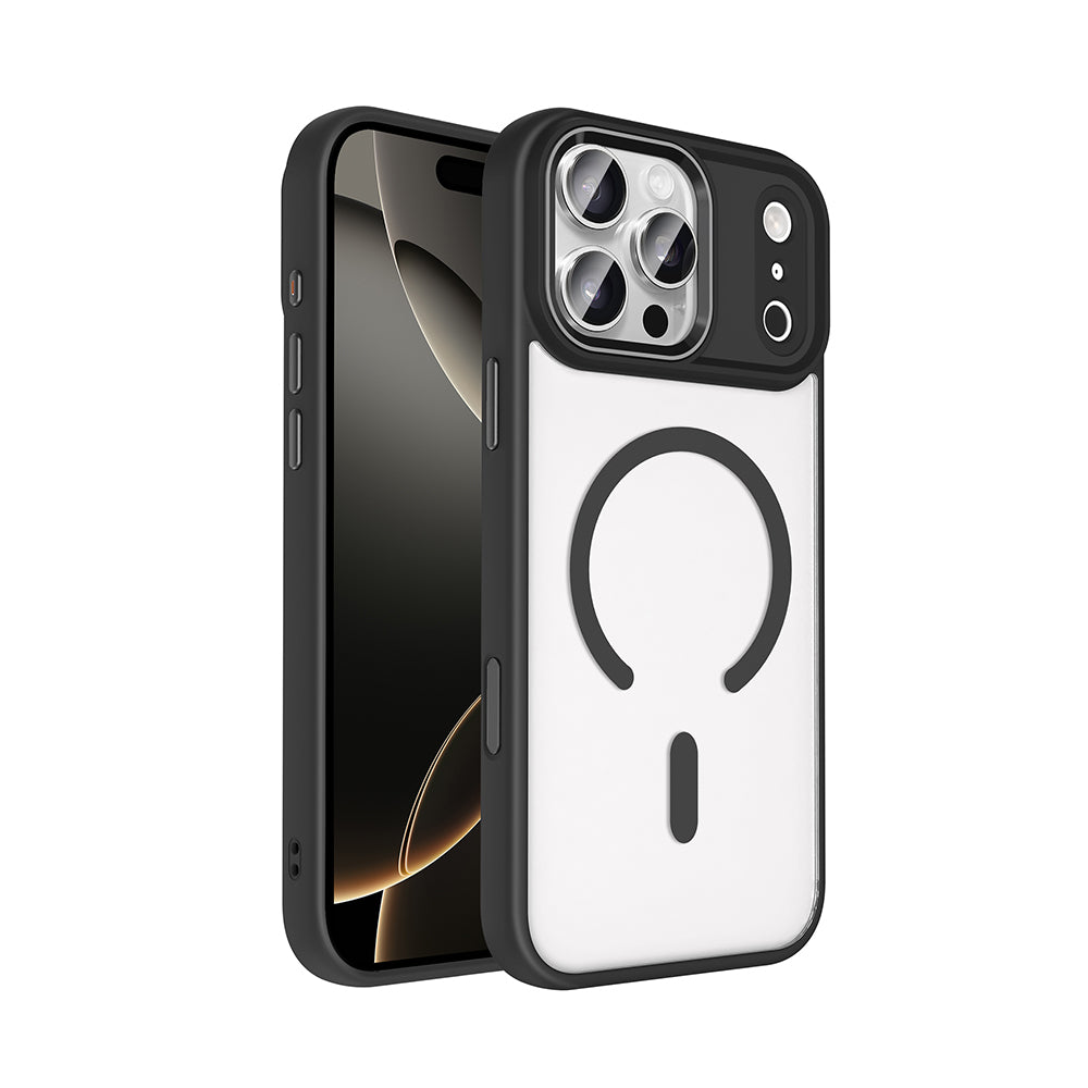 Apple iPhone 18 Pro Kılıf Wireless Şarj Özellikli Zore Krom M-safe Silikon Kapak