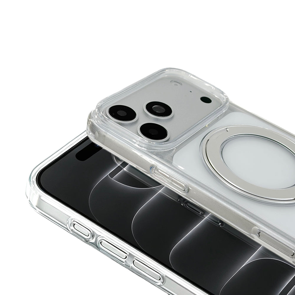 Apple iPhone 18 Pro Max Kılıf M-Safe Şarj Özellikli Zore Luzer 360 Standlı Kapak