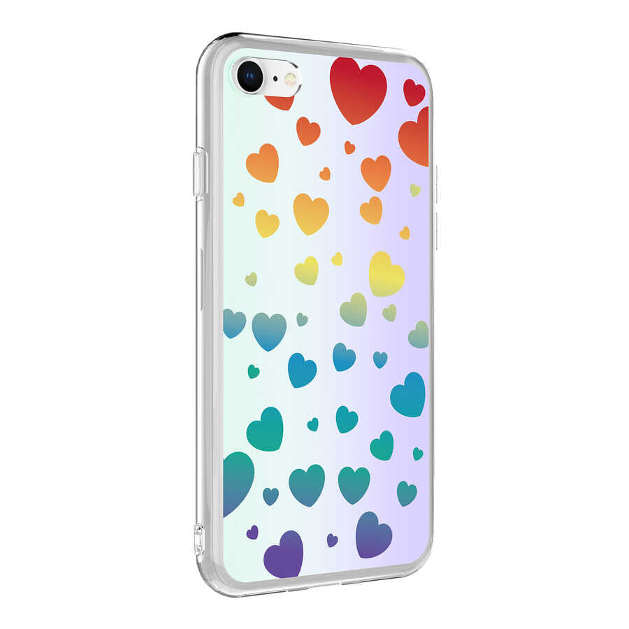 Apple iPhone SE 2020 Kılıf Zore M-Blue Desenli Kapak