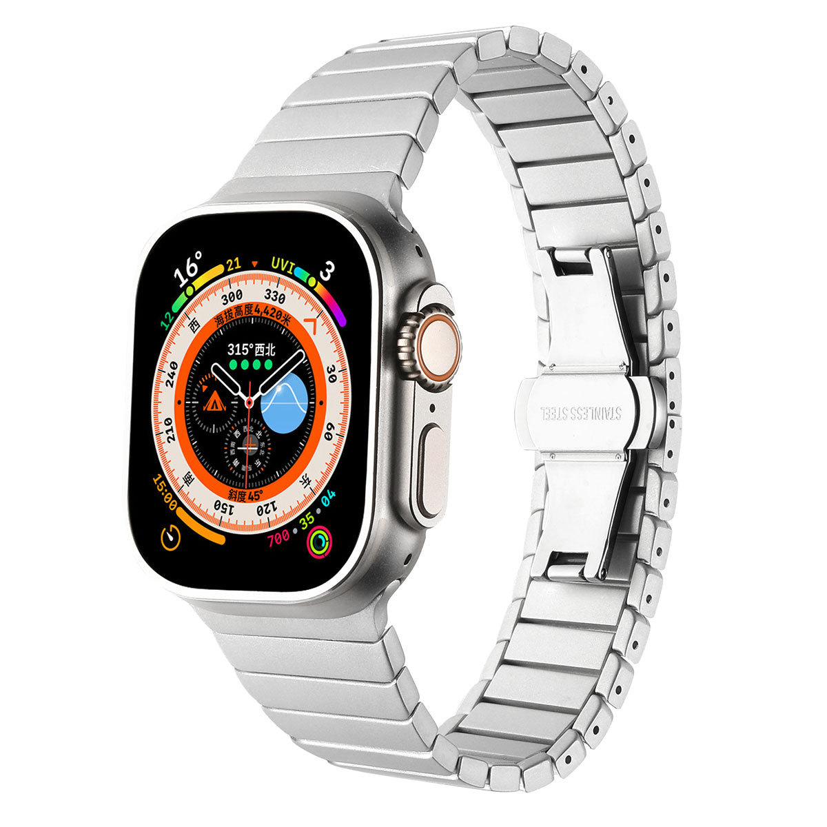 Apple Watch 44mm Kordon KRD-79 Metal Strap Kayış