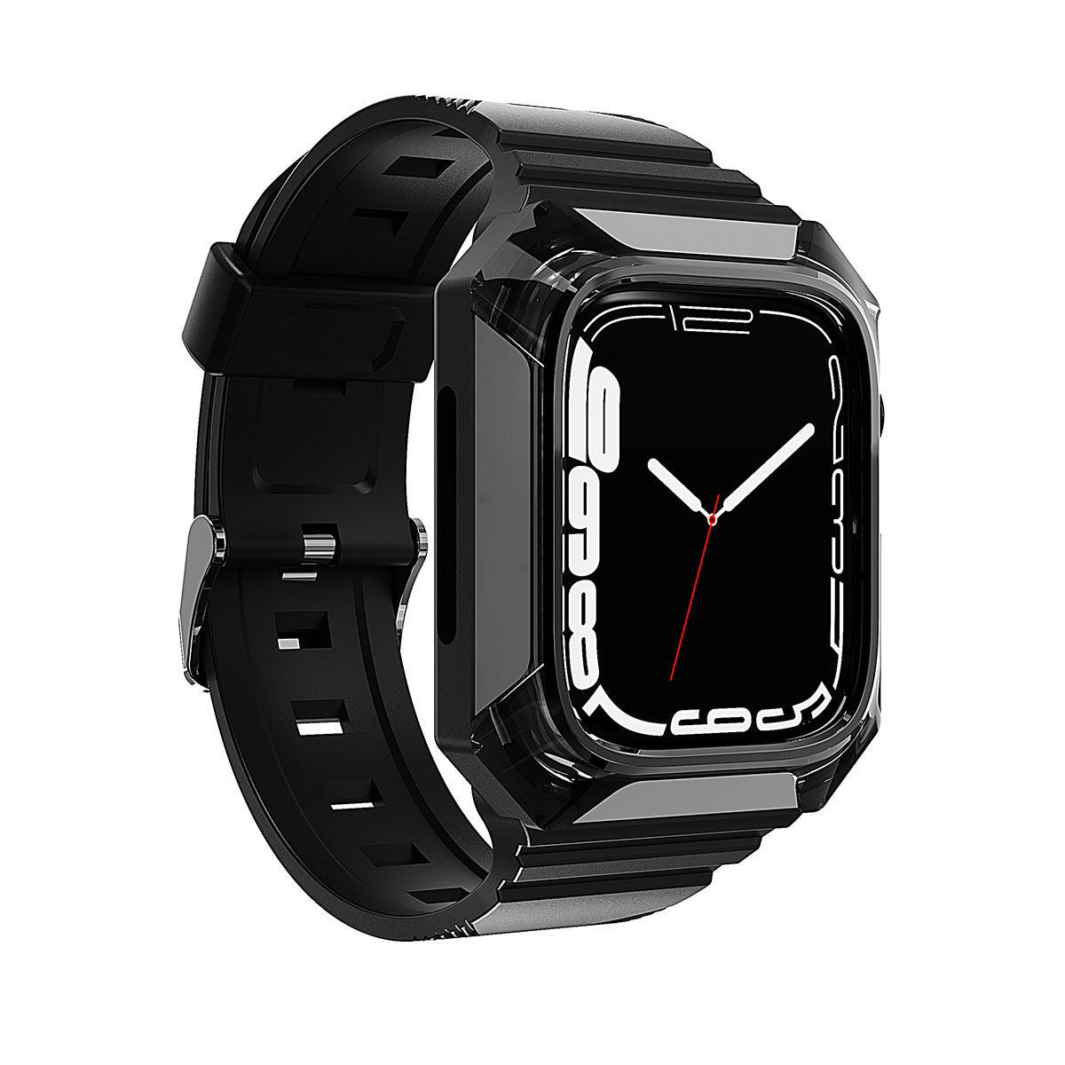Apple Watch 44mm Zore KRD-88 Sert PC Kasa Koruyuculu Silikon Kordon