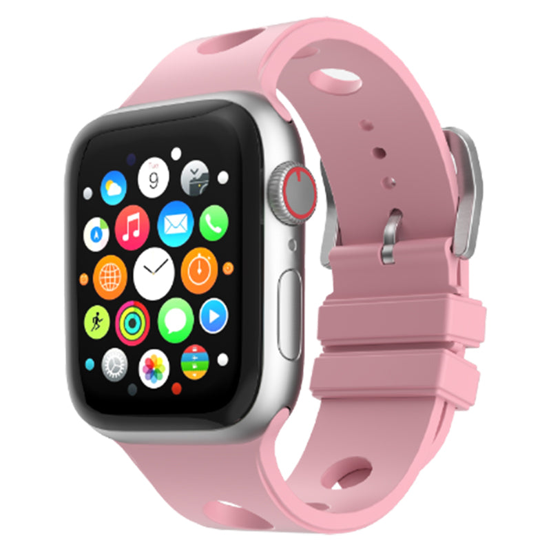 Apple Watch 7 41mm Delikli Tasarım Zore KRD-147 Silikon Kordon