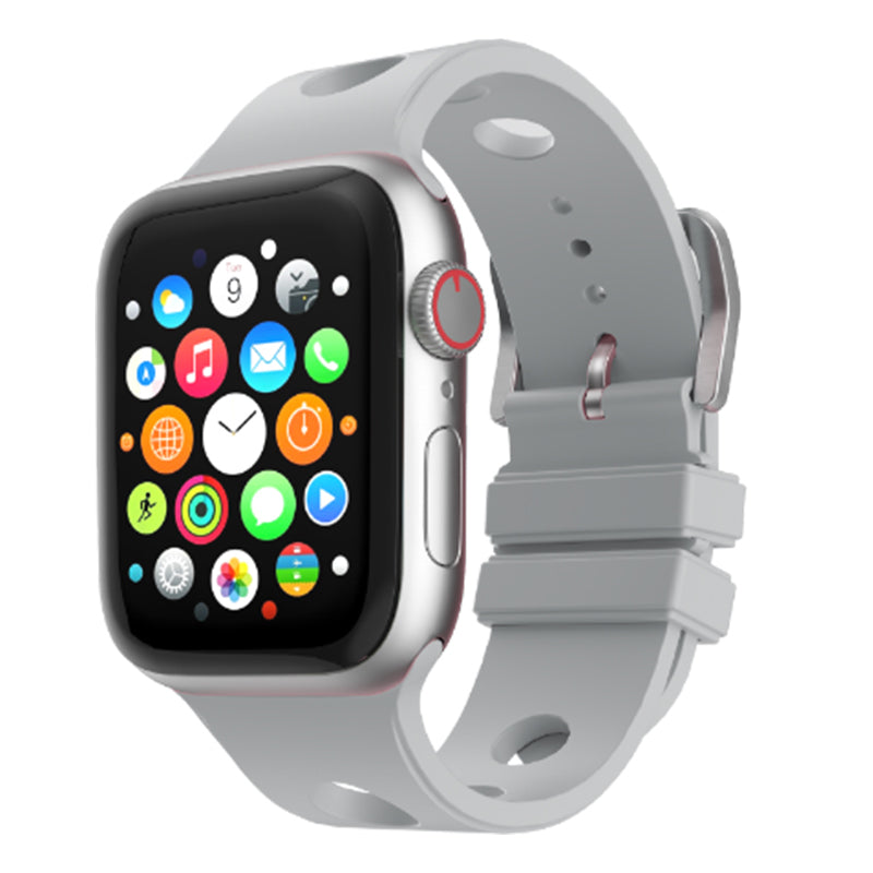 Apple Watch 7 45mm Delikli Tasarım Zore KRD-147 Silikon Kordon