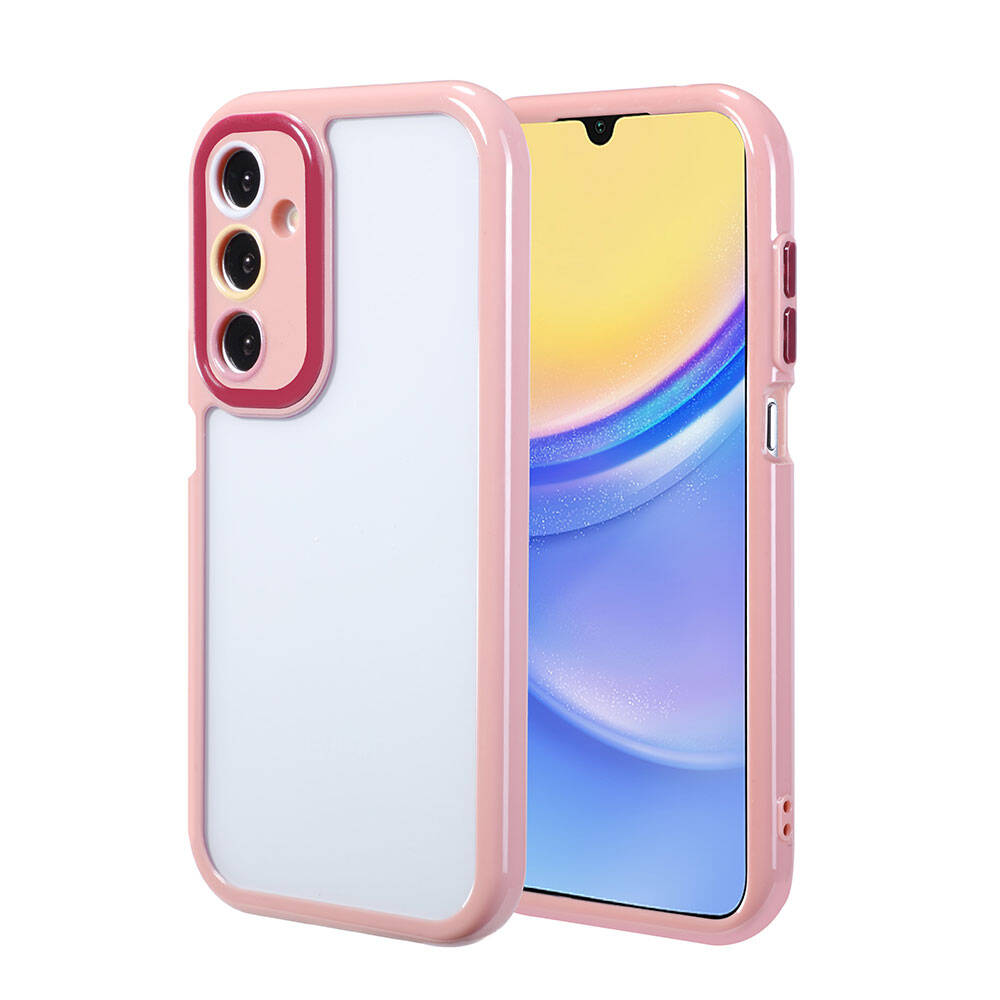 Galaxy A15 Kılıf Kamera Korumalı Renkli Kenar ve Çerçeve Tasarımlı Zore Vitamin Kapak