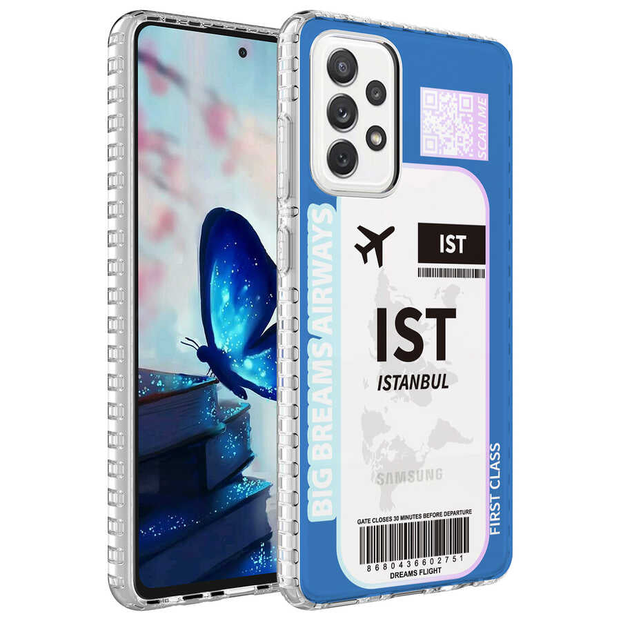 Galaxy A53 5G Kılıf Airbag Kenarlı Renkli Desenli Silikon Zore Elegans Kapak