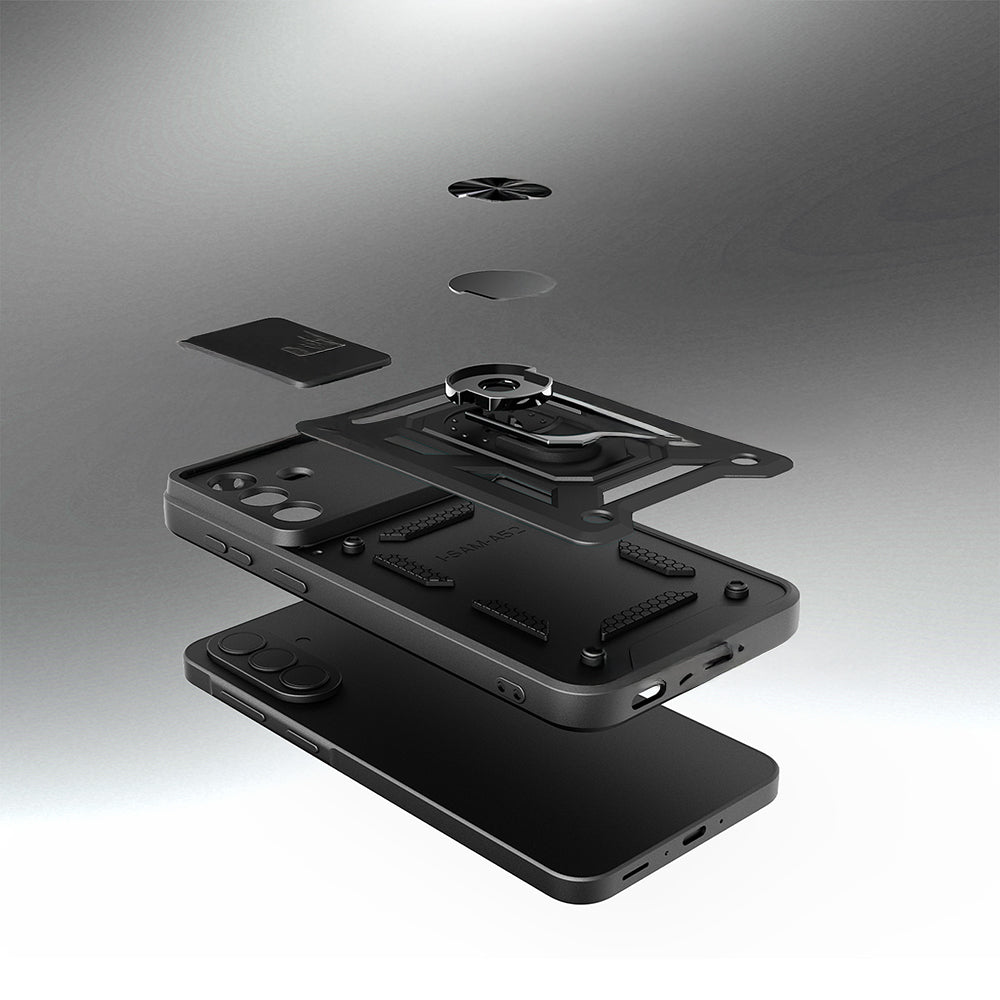 Galaxy A57 Kılıf Magnetik Standlı Kamera Korumalı Zore Sürgülü Vega Kapak