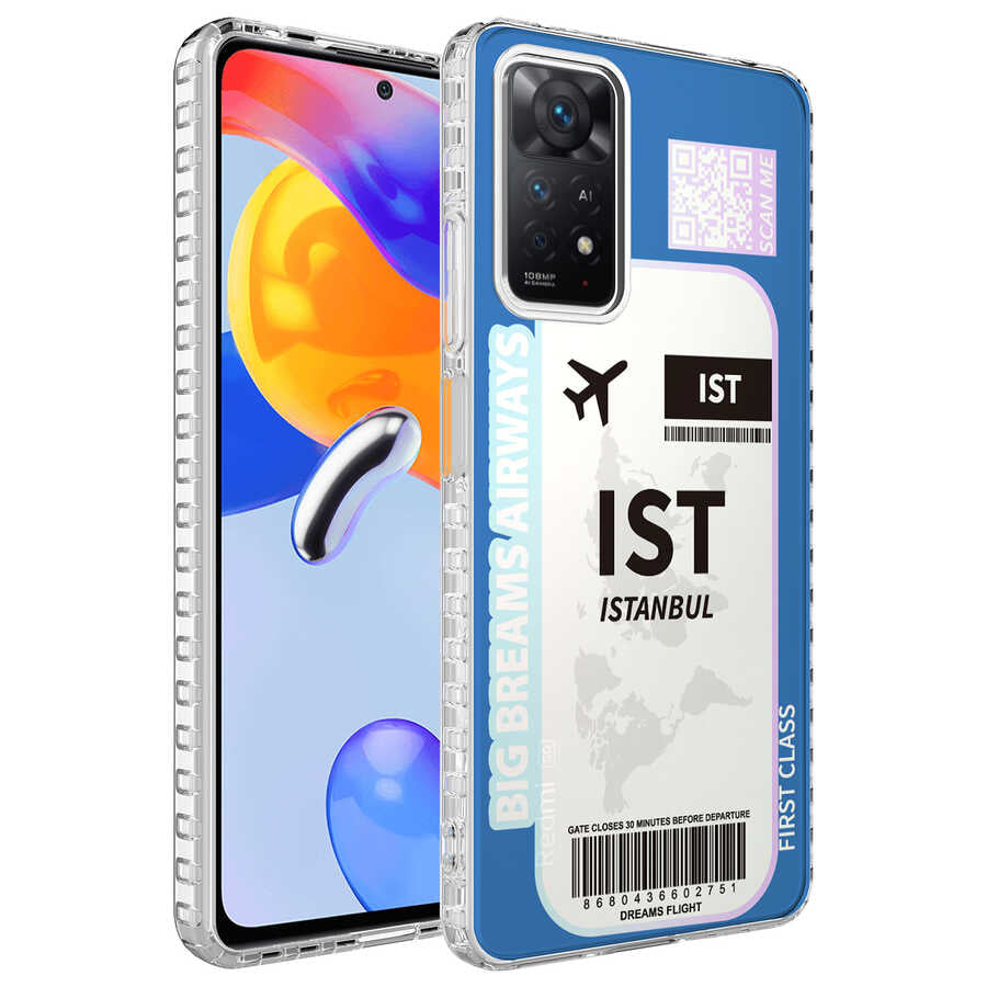 Xiaomi Redmi Note 11S Global Kılıf Airbag Kenarlı Renkli Desenli Silikon Zore Elegans Kapak